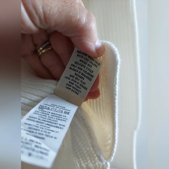 L.L.Bean Coastal Cotton Knit Colorblock Striped Sweater Sailcloth New Large Naut - Picture 7 of 8